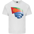 Curled Eritrean Flag Eritrea Flag Day Football Mens Cotton T-Shirt Tee Top White