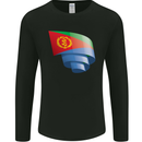 Curled Eritrean Flag Eritrea Flag Day Football Mens Long Sleeve T-Shirt Black