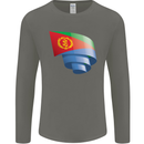 Curled Eritrean Flag Eritrea Flag Day Football Mens Long Sleeve T-Shirt Charcoal