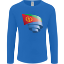 Curled Eritrean Flag Eritrea Flag Day Football Mens Long Sleeve T-Shirt Royal Blue