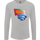 Curled Eritrean Flag Eritrea Flag Day Football Mens Long Sleeve T-Shirt Sports Grey