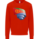 Curled Eritrean Flag Eritrea Flag Day Football Mens Sweatshirt Jumper Bright Red