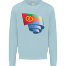 Curled Eritrean Flag Eritrea Flag Day Football Mens Sweatshirt Jumper Light Blue