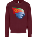 Curled Eritrean Flag Eritrea Flag Day Football Mens Sweatshirt Jumper Maroon