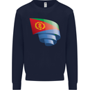 Curled Eritrean Flag Eritrea Flag Day Football Mens Sweatshirt Jumper Navy Blue