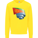 Curled Eritrean Flag Eritrea Flag Day Football Mens Sweatshirt Jumper Yellow