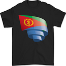 Curled Eritrean Flag Eritrea Flag Day Football Mens T-Shirt 100% Cotton Black