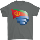 Curled Eritrean Flag Eritrea Flag Day Football Mens T-Shirt 100% Cotton Charcoal