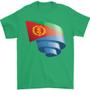 Curled Eritrean Flag Eritrea Flag Day Football Mens T-Shirt 100% Cotton Irish Green