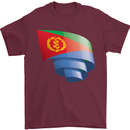 Curled Eritrean Flag Eritrea Flag Day Football Mens T-Shirt 100% Cotton Maroon