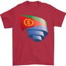 Curled Eritrean Flag Eritrea Flag Day Football Mens T-Shirt 100% Cotton Red