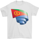 Curled Eritrean Flag Eritrea Flag Day Football Mens T-Shirt 100% Cotton White