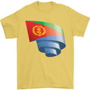 Curled Eritrean Flag Eritrea Flag Day Football Mens T-Shirt 100% Cotton Yellow