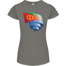 Curled Eritrean Flag Eritrea Flag Day Football Womens Petite Cut T-Shirt Charcoal