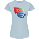 Curled Eritrean Flag Eritrea Flag Day Football Womens Petite Cut T-Shirt Light Blue
