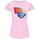 Curled Eritrean Flag Eritrea Flag Day Football Womens Petite Cut T-Shirt Light Pink