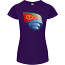 Curled Eritrean Flag Eritrea Flag Day Football Womens Petite Cut T-Shirt Purple