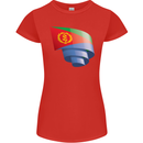 Curled Eritrean Flag Eritrea Flag Day Football Womens Petite Cut T-Shirt Red
