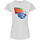 Curled Eritrean Flag Eritrea Flag Day Football Womens Petite Cut T-Shirt White
