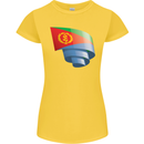 Curled Eritrean Flag Eritrea Flag Day Football Womens Petite Cut T-Shirt Yellow