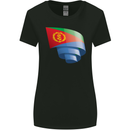Curled Eritrean Flag Eritrea Flag Day Football Womens Wider Cut T-Shirt Black