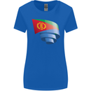 Curled Eritrean Flag Eritrea Flag Day Football Womens Wider Cut T-Shirt Royal Blue