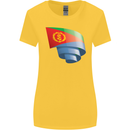 Curled Eritrean Flag Eritrea Flag Day Football Womens Wider Cut T-Shirt Yellow