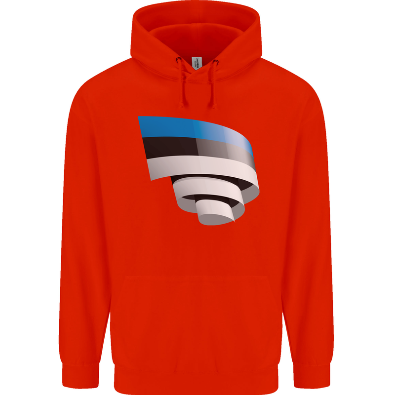Curled Estonia Flag Estonian Day Football Childrens Kids Hoodie Bright Red