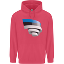 Curled Estonia Flag Estonian Day Football Childrens Kids Hoodie Heliconia