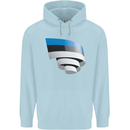 Curled Estonia Flag Estonian Day Football Childrens Kids Hoodie Light Blue