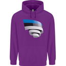 Curled Estonia Flag Estonian Day Football Childrens Kids Hoodie Purple
