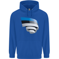Curled Estonia Flag Estonian Day Football Childrens Kids Hoodie Royal Blue