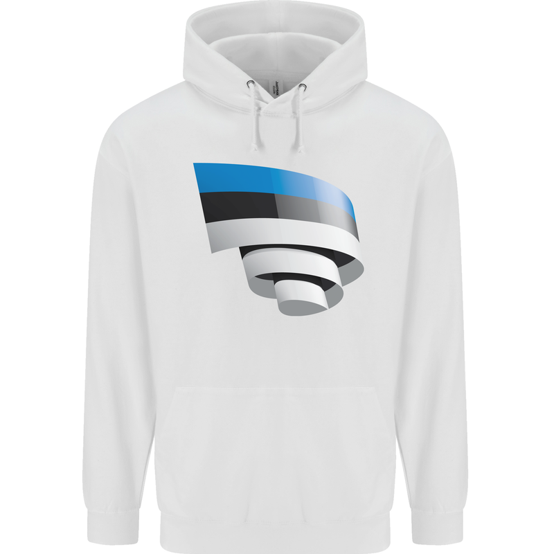 Curled Estonia Flag Estonian Day Football Childrens Kids Hoodie White