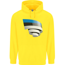 Curled Estonia Flag Estonian Day Football Childrens Kids Hoodie Yellow