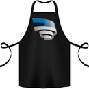 Curled Estonia Flag Estonian Day Football Cotton Apron 100% Organic Black