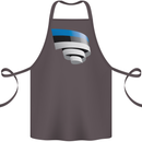 Curled Estonia Flag Estonian Day Football Cotton Apron 100% Organic Dark Grey