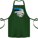 Curled Estonia Flag Estonian Day Football Cotton Apron 100% Organic Forest Green