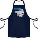 Curled Estonia Flag Estonian Day Football Cotton Apron 100% Organic Navy Blue