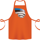 Curled Estonia Flag Estonian Day Football Cotton Apron 100% Organic Orange