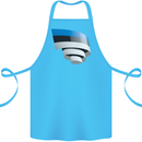 Curled Estonia Flag Estonian Day Football Cotton Apron 100% Organic Turquoise