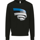 Curled Estonia Flag Estonian Day Football Kids Sweatshirt Jumper Black