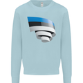 Curled Estonia Flag Estonian Day Football Kids Sweatshirt Jumper Light Blue