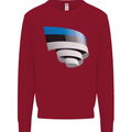 Curled Estonia Flag Estonian Day Football Kids Sweatshirt Jumper Red