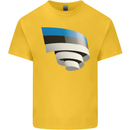 Curled Estonia Flag Estonian Day Football Kids T-Shirt Childrens Yellow