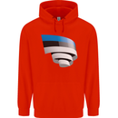 Curled Estonia Flag Estonian Day Football Mens 80% Cotton Hoodie Bright Red
