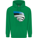 Curled Estonia Flag Estonian Day Football Mens 80% Cotton Hoodie Irish Green