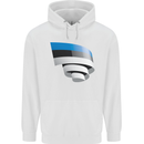 Curled Estonia Flag Estonian Day Football Mens 80% Cotton Hoodie White
