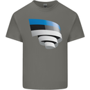 Curled Estonia Flag Estonian Day Football Mens Cotton T-Shirt Tee Top Charcoal