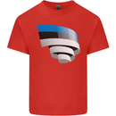 Curled Estonia Flag Estonian Day Football Mens Cotton T-Shirt Tee Top Red