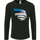 Curled Estonia Flag Estonian Day Football Mens Long Sleeve T-Shirt Black